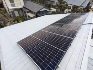 福岡県　M様邸　太陽光発電( 長州産業：CS-340B81)設置工事　スレートアンカー工法